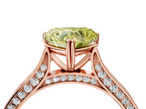 Rose gold Fancy Yellow Heart  Diamond Solitaire with Pave Band and Six-Prong Setting_24