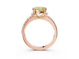 Rose gold Fancy Yellow Heart  Diamond Three-Stone Pave Band with Four-Prong Setting_23
