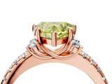 Rose gold Fancy Yellow Heart  Diamond Three-Stone Pave Band with Four-Prong Setting_24