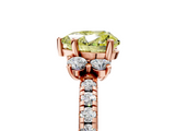 Rose gold Fancy Yellow Heart  Diamond Three-Stone Pave Band with Four-Prong Setting_25