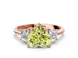 Rose gold Fancy Yellow Heart  Diamond Three-Stone Ring with Trapezoid Side Stones and Prong Setting_17