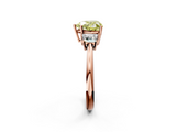 Rose gold Fancy Yellow Heart  Diamond Three-Stone Ring with Trapezoid Side Stones and Prong Setting_19