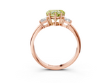 Rose gold Fancy Yellow Heart  Diamond Three-Stone Ring with Trapezoid Side Stones and Prong Setting_20