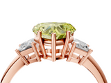 Rose gold Fancy Yellow Heart  Diamond Three-Stone Ring with Trapezoid Side Stones and Prong Setting_21