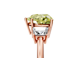 Rose gold Fancy Yellow Heart  Diamond Three-Stone Ring with Trapezoid Side Stones and Prong Setting_22