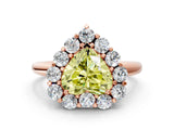 Rose gold Fancy Yellow Heart  Halo Cluster Diamond Engagement Ring with Prong Setting and Polished Band_39