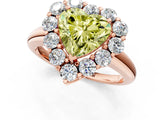 Rose gold Fancy Yellow Heart  Halo Cluster Diamond Engagement Ring with Prong Setting and Polished Band_40
