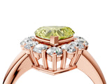 Rose gold Fancy Yellow Heart  Halo Cluster Diamond Engagement Ring with Prong Setting and Polished Band_43