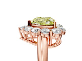 Rose gold Fancy Yellow Heart  Halo Cluster Diamond Engagement Ring with Prong Setting and Polished Band_44