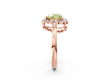Rose gold Fancy Yellow Heart  Halo Cluster Diamond Engagement Ring with Solitaire Band and Prong Setting_51