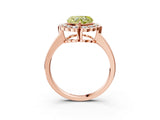 Rose gold Fancy Yellow Heart  Halo Cluster Diamond Engagement Ring with Solitaire Band and Prong Setting_52