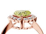 Rose gold Fancy Yellow Heart  Halo Cluster Diamond Engagement Ring with Solitaire Band and Prong Setting_53