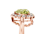 Rose gold Fancy Yellow Heart  Halo Cluster Diamond Engagement Ring with Solitaire Band and Prong Setting_54