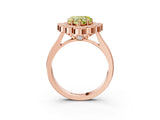 Rose gold Fancy Yellow Heart  Halo Diamond Cluster Engagement Ring with Milgrain Bezel Setting and Solitaire Band_78