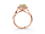 Rose gold Fancy Yellow Heart  Halo Diamond Engagement Ring with Filigree Band and Four-Prong Setting_84