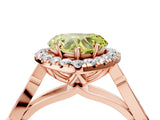 Rose gold Fancy Yellow Heart  Halo Diamond Engagement Ring with Filigree Band and Four-Prong Setting_85