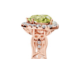 Rose gold Fancy Yellow Heart  Halo Diamond Engagement Ring with Filigree Band and Four-Prong Setting_86
