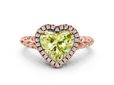 Rose gold Fancy Yellow Heart  Halo Diamond Engagement Ring with Intricate Filigree Band and Four-Prong Setting_37