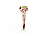 Rose gold Fancy Yellow Heart  Halo Diamond Engagement Ring with Intricate Filigree Band and Four-Prong Setting_39