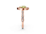 Rose gold Fancy Yellow Heart  Halo Diamond Engagement Ring with Milgrain Band and Four-Prong Setting_39