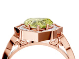 Rose gold Fancy Yellow Heart  Halo Diamond Engagement Ring with Milgrain Band and Four-Prong Setting_41