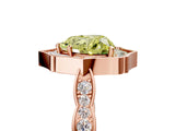 Rose gold Fancy Yellow Heart  Halo Diamond Engagement Ring with Milgrain Band and Four-Prong Setting_42