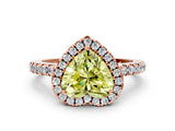Rose gold Fancy Yellow Heart  Halo Diamond Engagement Ring with Pavé Band and Four-Prong Setting_81