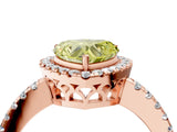 Rose gold Fancy Yellow Heart  Halo Diamond Engagement Ring with Pavé Band and Four-Prong Setting_85