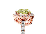 Rose gold Fancy Yellow Heart  Halo Diamond Engagement Ring with Pavé Band and Four-Prong Setting_86
