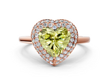 Rose gold Fancy Yellow Heart  Halo Diamond Engagement Ring with Solitaire Band and Four-Prong Setting_20
