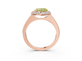 Rose gold Fancy Yellow Heart  Halo Diamond Engagement Ring with Solitaire Band and Four-Prong Setting_23