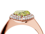 Rose gold Fancy Yellow Heart  Halo Diamond Engagement Ring with Solitaire Band and Four-Prong Setting_24