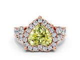 Rose gold Fancy Yellow Heart  Halo Diamond Engagement Ring with Split Shank and Four-Prong Setting_43