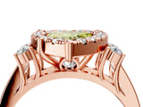 Rose gold Fancy Yellow Heart  Halo Diamond Engagement Ring with Split Shank and Four-Prong Setting_47