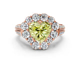 Rose gold Fancy Yellow Heart  Halo Diamond Engagement Ring with Split Shank and Prong Setting_85