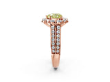 Rose gold Fancy Yellow Heart  Halo Diamond Engagement Ring with Split Shank and Prong Setting_87