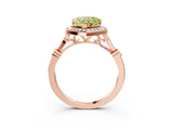 Rose gold Fancy Yellow Heart  Halo Diamond Engagement Ring with Twisted Band and Four-Prong Setting 3