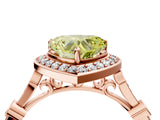 Rose gold Fancy Yellow Heart  Halo Diamond Engagement Ring with Twisted Band and Four-Prong Setting 4