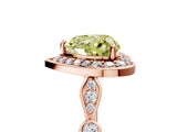 Rose gold Fancy Yellow Heart  Halo Diamond Engagement Ring with Twisted Band and Four-Prong Setting 5