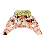 Rose gold Fancy Yellow Heart  Halo Diamond Engagement Ring with Vintage-Inspired Band and Four-Prong Setting_7