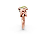 Rose gold Fancy Yellow Heart  Halo Diamond Floral Band with Four-Prong Setting_57