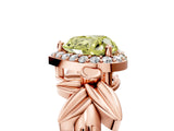 Rose gold Fancy Yellow Heart  Halo Diamond Floral Band with Four-Prong Setting_60