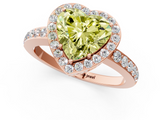 Rose gold Fancy Yellow Heart  Halo Diamond Pavé Band Ring with Prong Setting_21