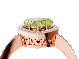 Rose gold Fancy Yellow Heart  Halo Diamond Pavé Band Ring with Prong Setting_24
