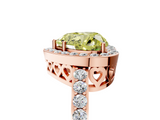 Rose gold Fancy Yellow Heart  Halo Diamond Pavé Band Ring with Prong Setting_25