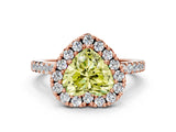 Rose gold Fancy Yellow Heart  Halo Diamond Pavé Solitaire Ring_27