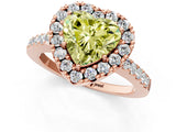 Rose gold Fancy Yellow Heart  Halo Diamond Pavé Solitaire Ring_28