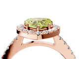 Rose gold Fancy Yellow Heart  Halo Diamond Pavé Solitaire Ring_31
