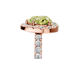 Rose gold Fancy Yellow Heart  Halo Diamond Pavé Solitaire Ring_32
