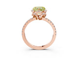 Rose gold Fancy Yellow Heart  Halo Diamond Pave Band Ring with Four-Prong Setting_18
